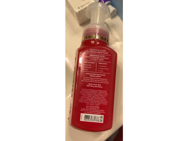 Bath & Body Works Gentle & Clean Foaming Hand Soap, Cranberry Vanilla Creme, 8.75 fl oz/259 mL