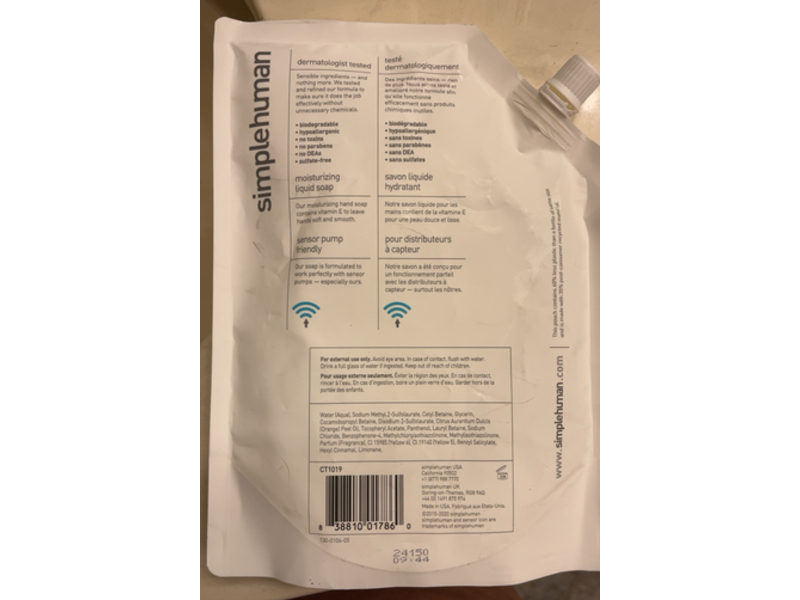 Simplehuman Liquid Hand Soap, Mandarin Orange, 34 fl oz/1 L