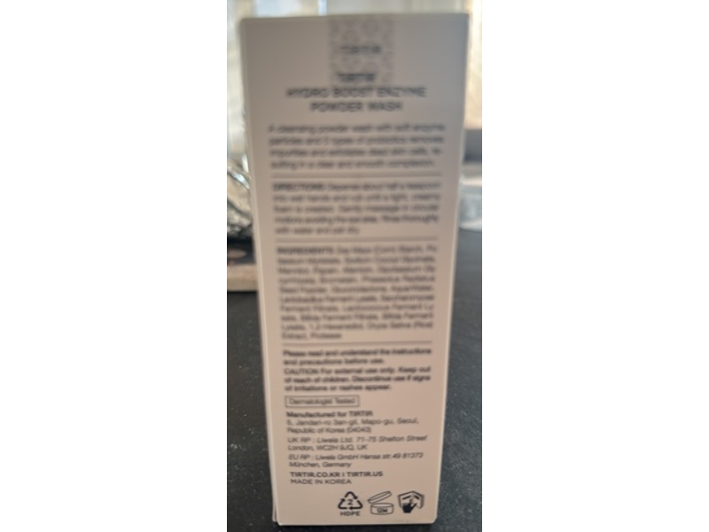 Tirtir Hydro Boost Enzyme Powder Wash, 2.64 oz/75 g