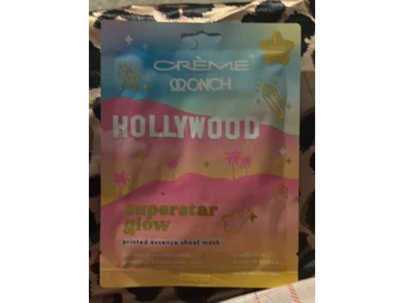 The Crème Shop x ONCH x Hollywood Printed Essence Sheet Mask, Superstar Glow, 0.88 oz/25 g