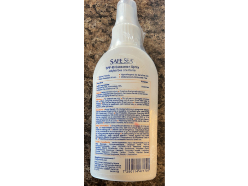 Safe Sea Marine Friendly Sunscreen Spray, SPF40, 4 fl oz/118 mL