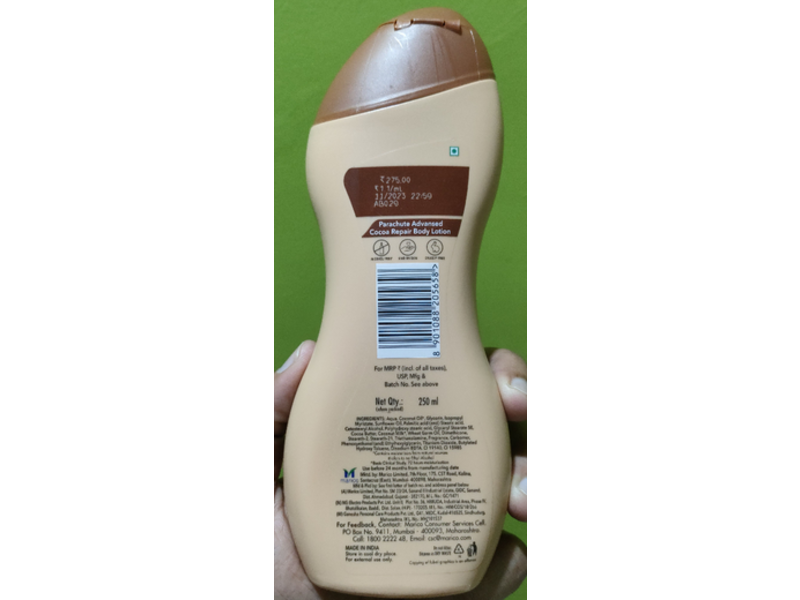 Parachute Cocoa Repair Body Lotion, Coconut Milk + Cocoa, 250 mL