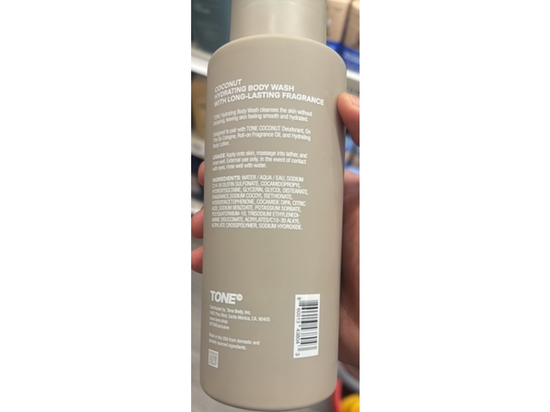 Tone Coconut Hydrating Body Wash, Coco Vanilla, 16.9 fl oz/500 mL, Pack Of 2
