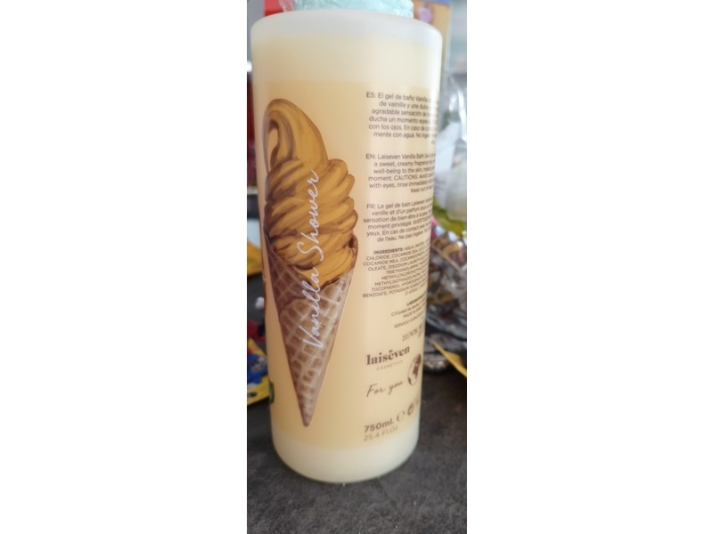 Laiseven Shower Gel, Vanilla, 25.4 fl oz/750 mL