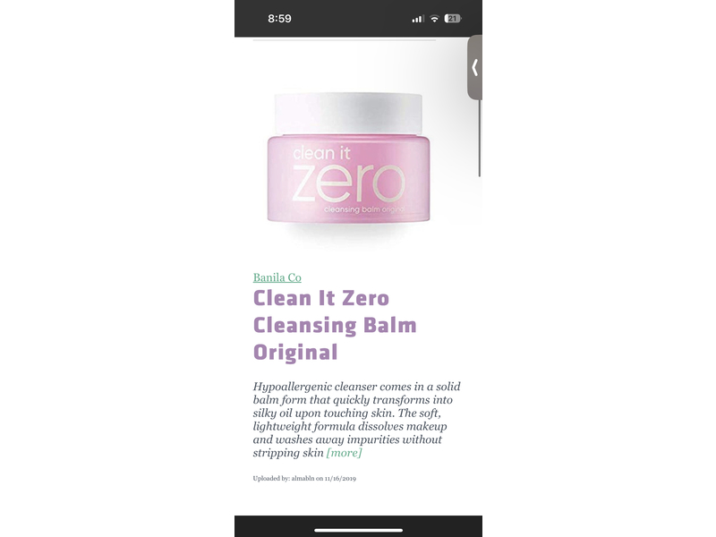 Banila Co Zero Cleansing Balm