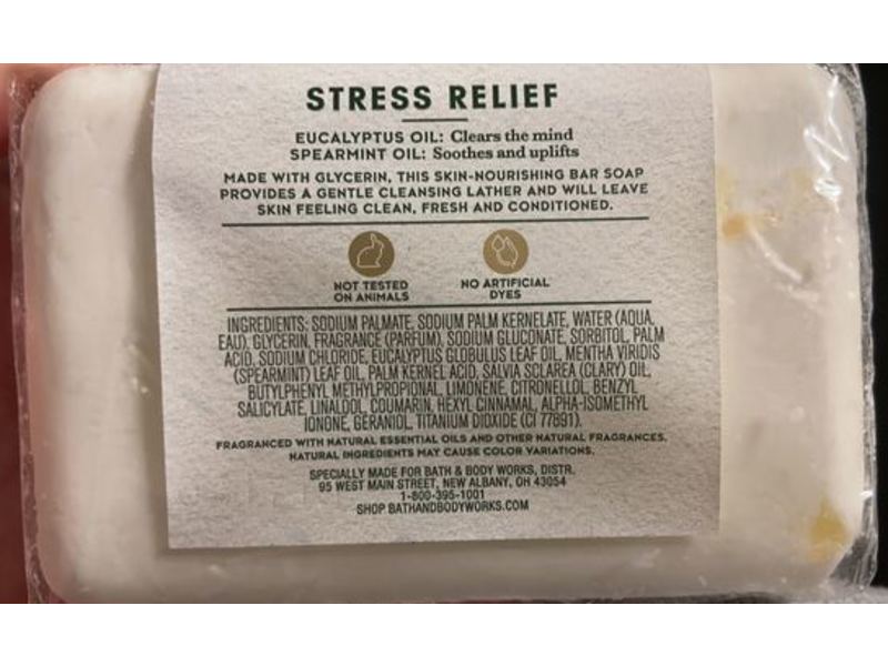 Bath & Body Works Nourishing Bar Soap, Stress Relief, Eucalyptus + Spearmint, 8.8 oz/249 g, Pack Of 2