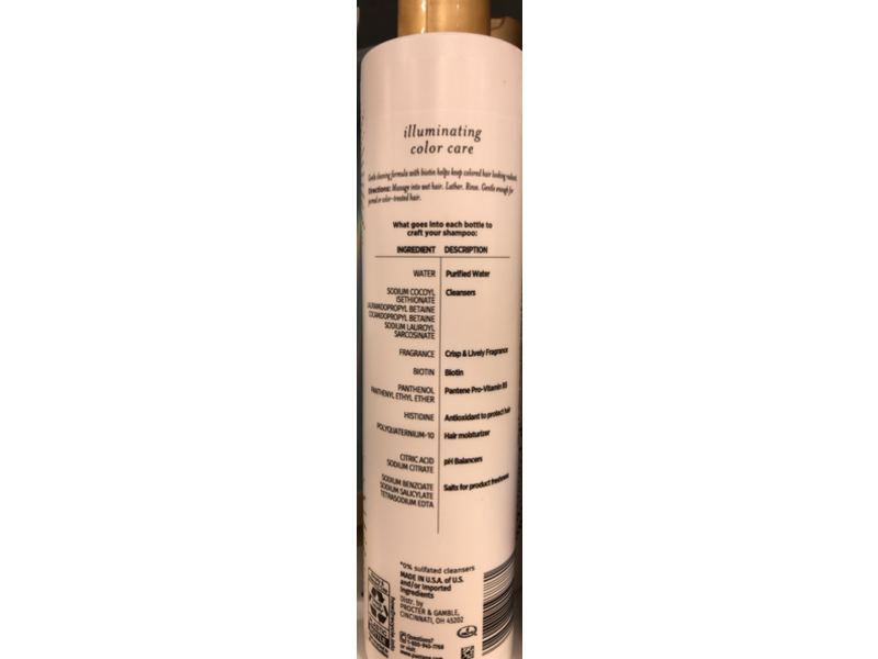 Pantene Illuminating Color Care Shampoo, Biotin, 9.6 fl oz