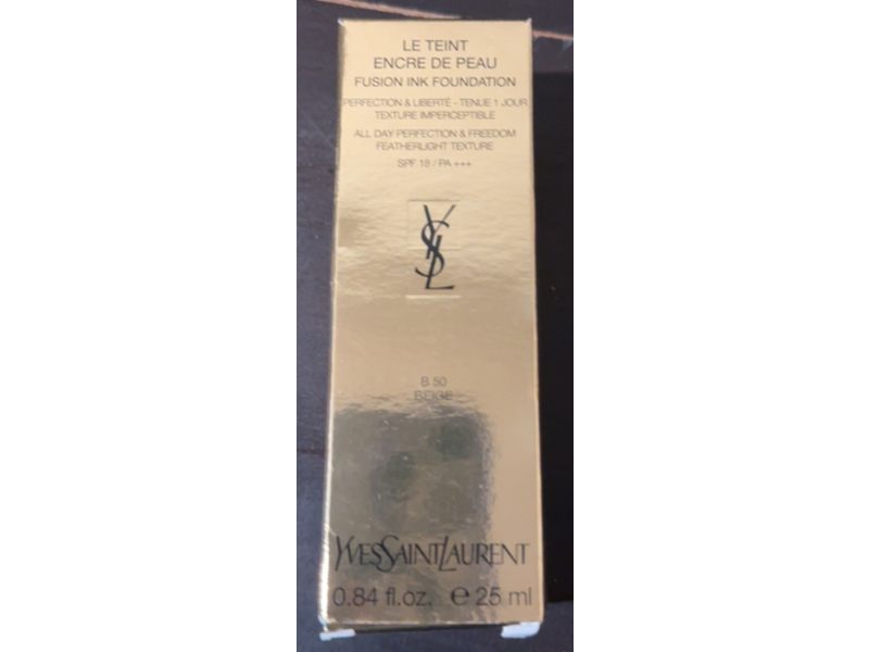 Yves Saint Laurent Le Teint Encre De Peau Fusion Ink Foundation, B50 Beige, SPF 18/PA+++, 0.84 fl oz/25 mL