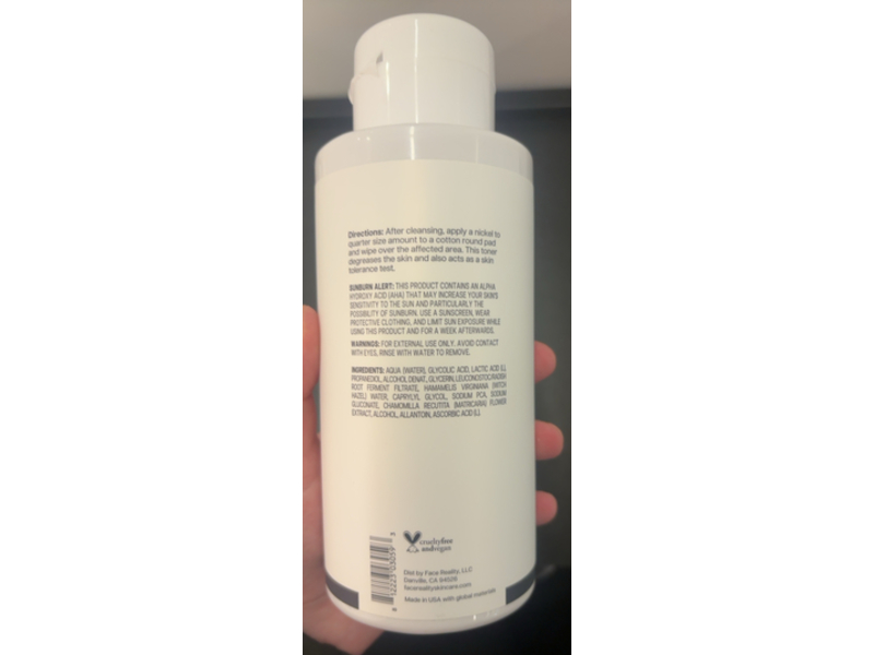 Face Reality Toner, Glycolic-Lactic, 16 fl oz/473 mL