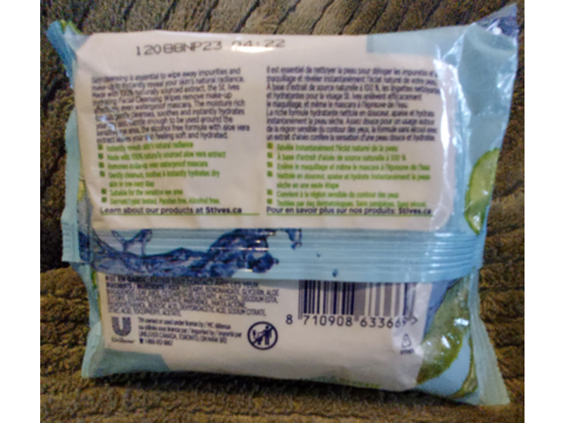 St. Ives Cleanse & Hydrate Facial Wipes, Aloe Vera, 25 Count