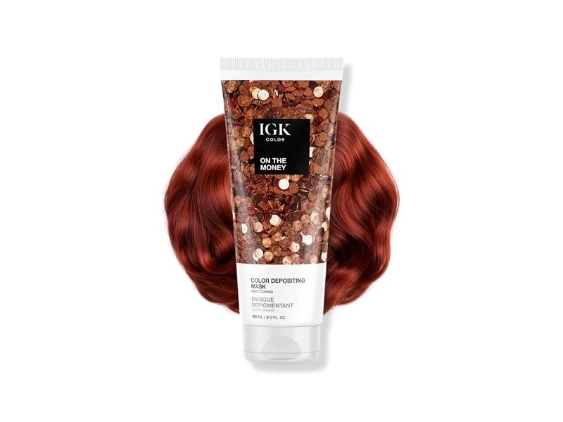 IGK Color Depositing Hair Mask, On The Money, 6 fl oz/180 mL