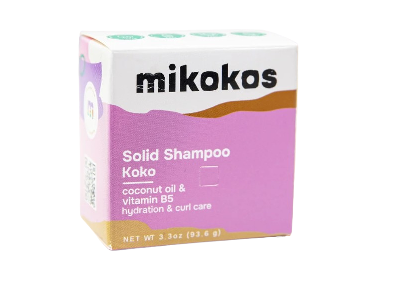 Mikokos Hydrating & Curl Care Solid Shampoo, Koko, Coconut Oil & Vitamin B5, 3.3 oz/93.6 g