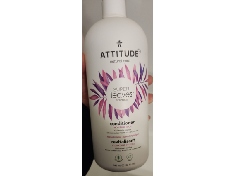 Attitude Natural Care Super Leaves Science Moisture Rich Conditioner, Quinoa & Jojoba, 32 fl oz/946 mL