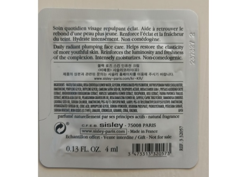 Sisley Paris Black Rose Skin Infusion Cream, Plumping & Radiance, 0.13 fl oz/4 mL