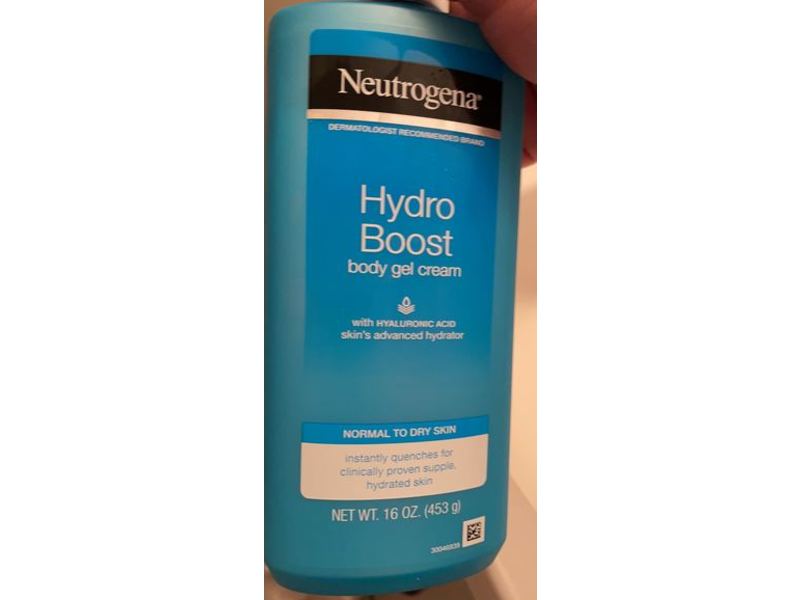 Neutrogena Hydro Boost Body Gel Cream With Hyaluronic Acid, Normal To Dry Skin, 16 oz/453 g