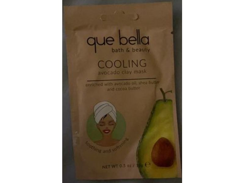 Que Bella Cooling Clay Mask, Avocado, 0.5 oz/15 g