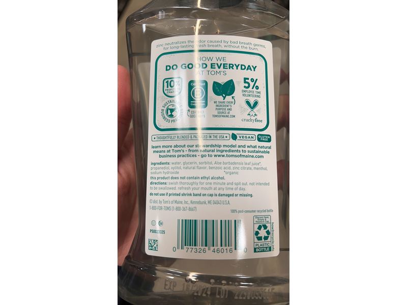 Tom's Of Maine Mouthwash, Wicked Fresh, Cool Mountain Mint, 16 fl oz/473 mL