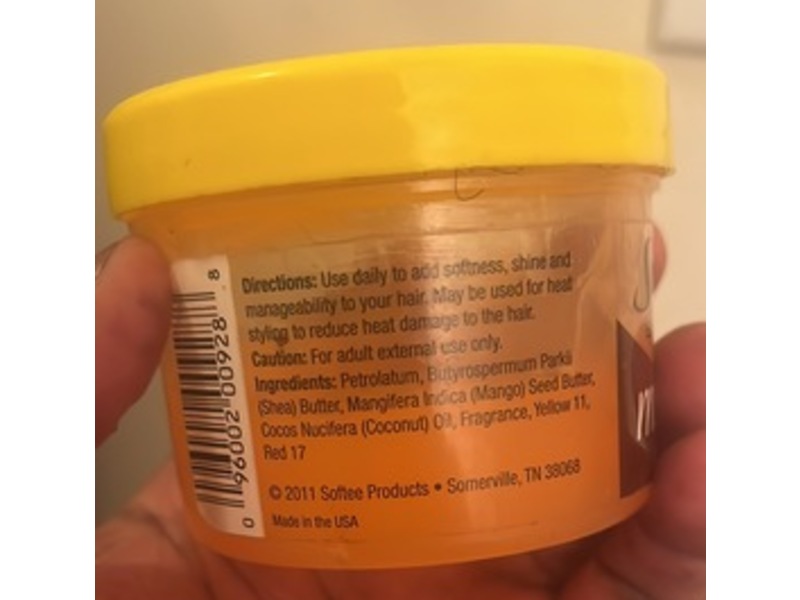 Softee Daily Hair Dress, Mango Butter, Shea, 3.5 oz/99 g