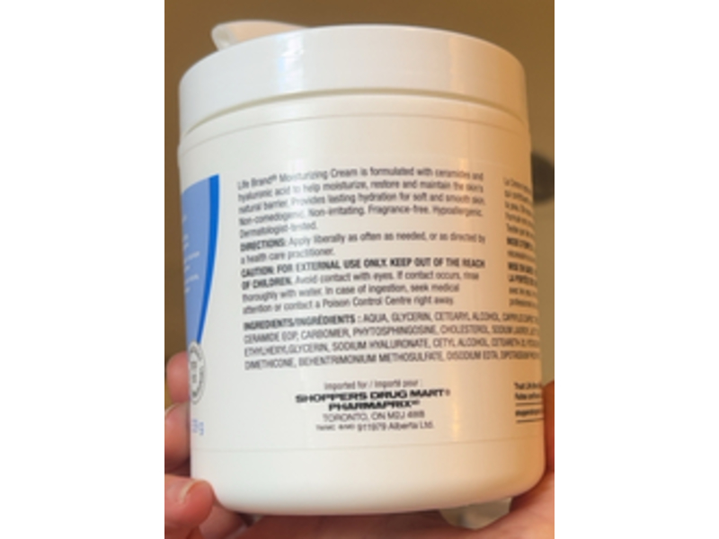 Life Brand Moisturizing Cream, Ceramides & Hyaluronic Acid, 539 g