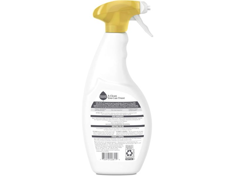 Seventh Generation Disinfecting Bathroom Cleaner, Lemongrass Citrus, 26 fl oz/768 mL