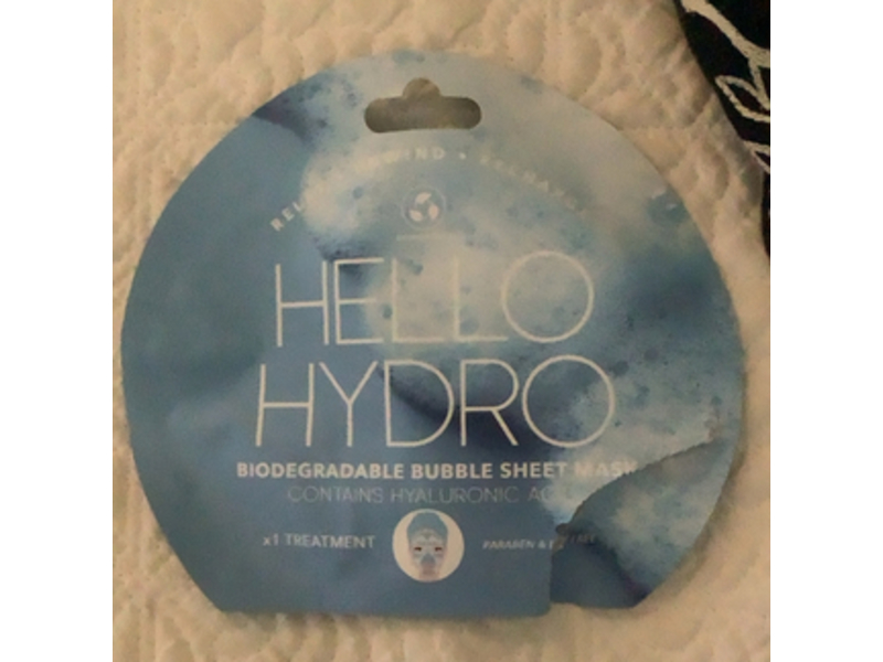 Anko Hello Hydro Biodegradable Bubble Sheet Mask, Hyaluronic Acid, 1 Count