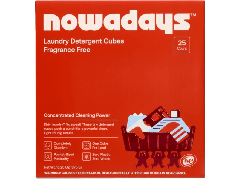 Nowadays Laundry Detergent Cubes, Fragrance Free, 13.25 oz / 375 g