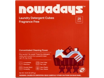 Nowadays Laundry Detergent Cubes, Fragrance Free, 13.25 oz / 375 g