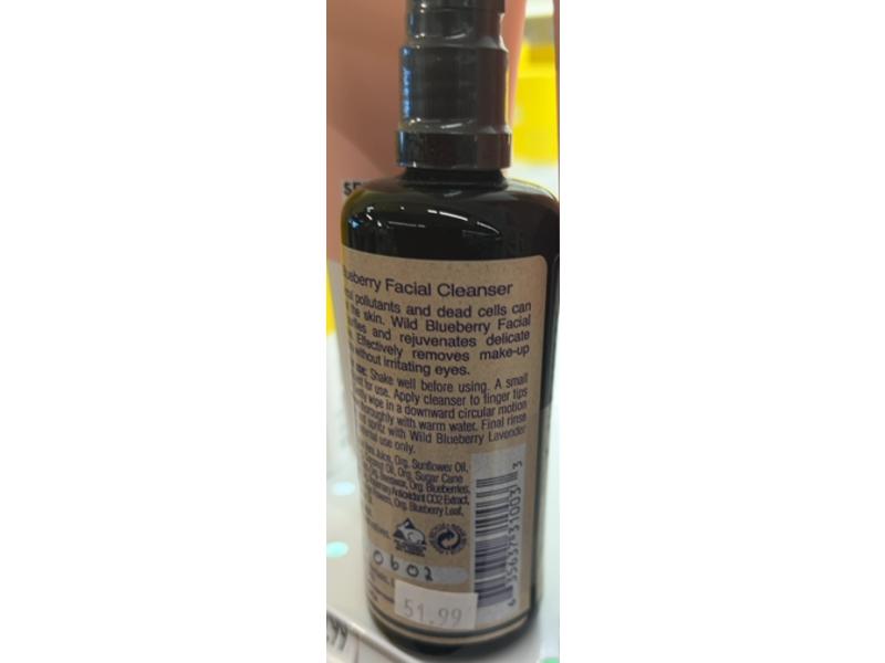 Indian Meadow Herbals Facial Cleanser, Wild Blueberry, 1.7 fl oz/50 mL