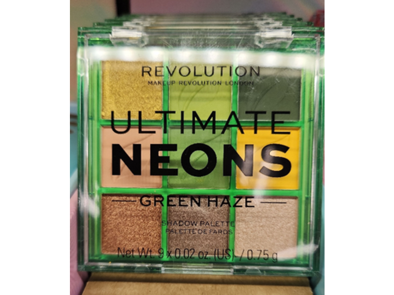 Revolution Ultimate Neons Eyeshadow Palette, Green Haze, 0.02 oz/0.75 g