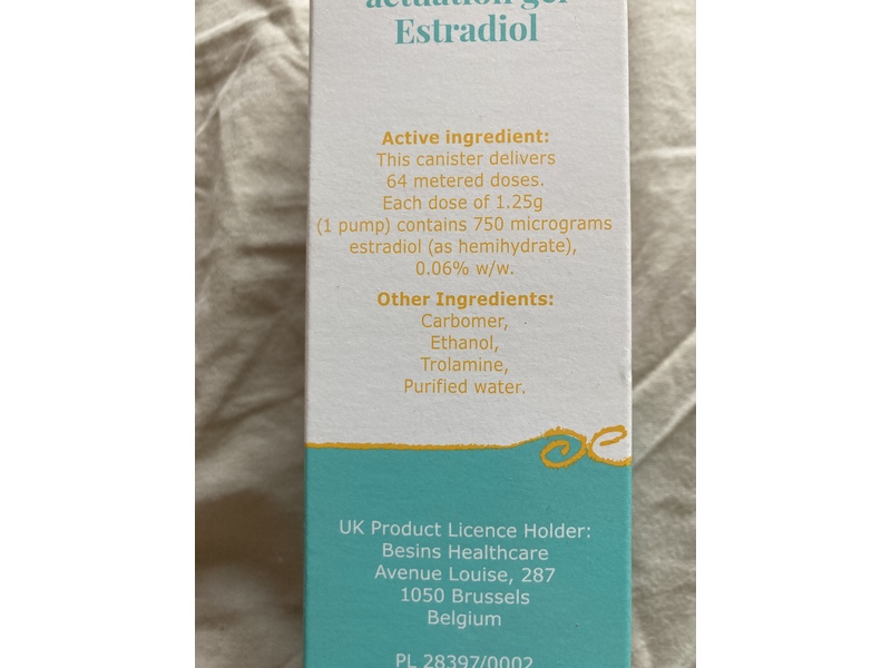 Oestrogel Pump-Pack, 750 micrograms/actuation Gel, 80 gm