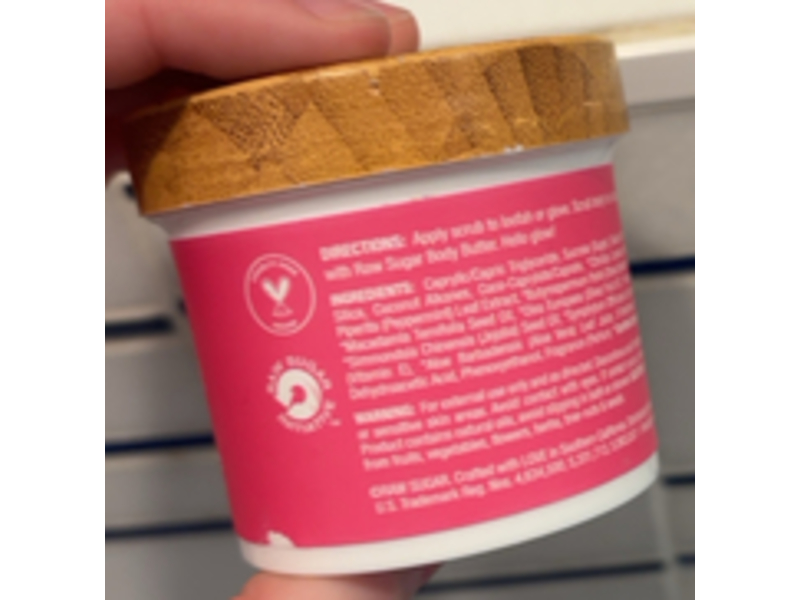 Rawsugar Sugar Scrub Moisturizer, Watermelon + Fresh Mint, 3 oz/85 g