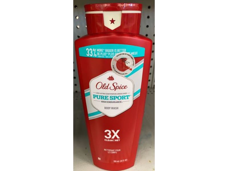 Old Spice Pure Sport High Endurance Body Wash, 24 fl oz/709 mL, Pack Of 4