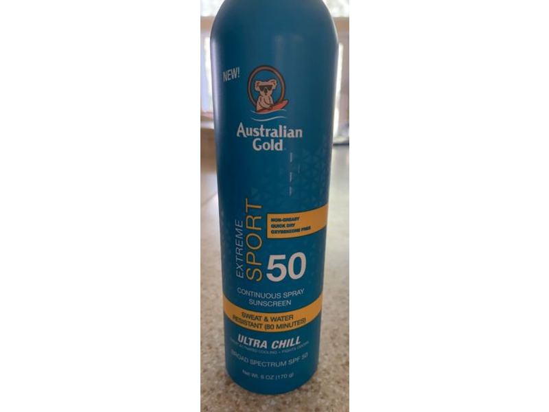 Australian Gold Extreme Sport Continuous Spray Sunscreen, SPF 50, Ultra Chill, 6 oz/170 g