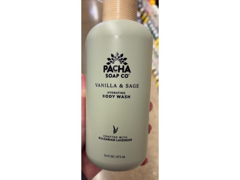 Pacha Soap Co Hydrating Body Wash, Vanilla & Sage, 16 fl oz/473 mL