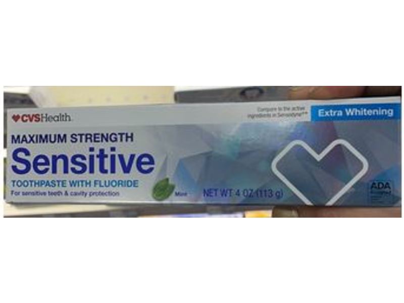 CVS Health Maximum Strength Sensitive Toothpaste, Fluoride, 4 oz/113 g