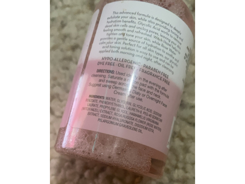 Dermasil Toning Solution, Glycolic Acid, Witch Hazel & Rose Water, 4 fl oz/118 mL