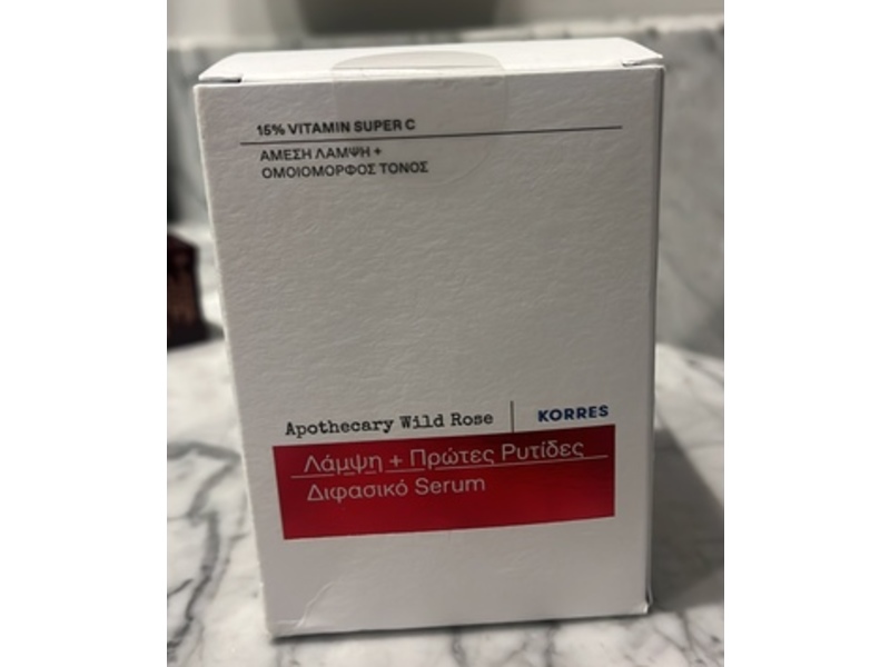 Korres Apothecary Wild Rose Spotless Serum, 15% Vitamin C, 1.01 fl oz/30 mL