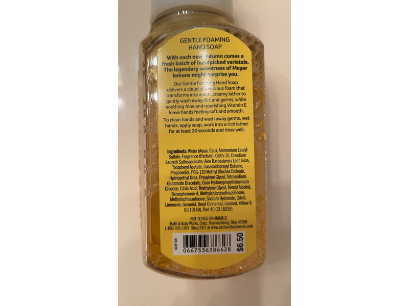 Bath & Body Works Gentle Foaming Hand Soap, Meyer Lemon, 8.75 fl oz/259 mL
