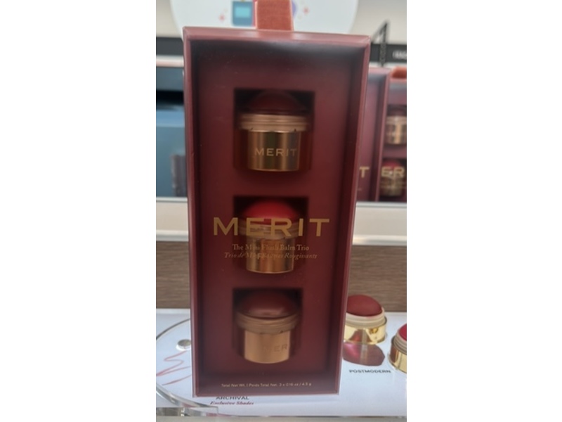 Merit The Mini Flush Balm Trio , PostModern, Le BonBon, Redux, 0.16 oz/4.5 g