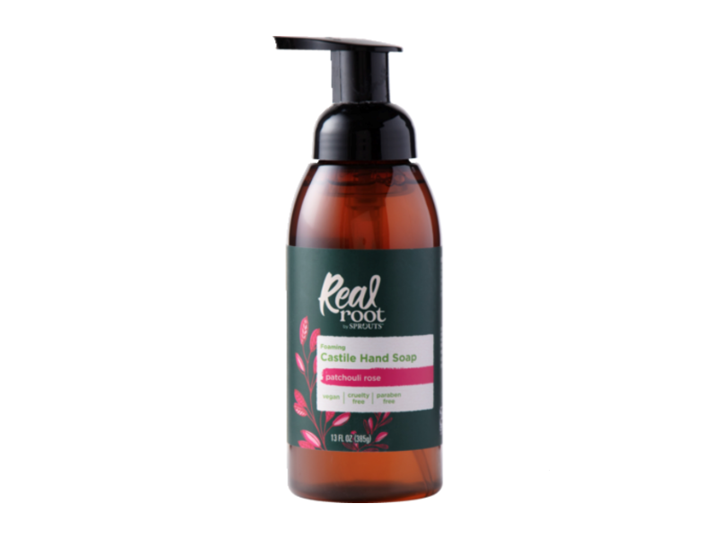 Real Root By Sprouts Foaming Castile Hand Soap, Patchouli Rose, 13 fl oz/385 g
