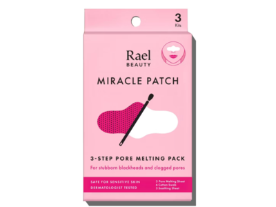 Rael Beauty Miracle Patch Blackhead Control 3-Step Pore Melting Pack, Pack Of 2