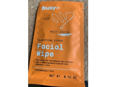 Busy Co Face Meet Fresh Clarifying Citrus Facial Wipe, 0.42 oz