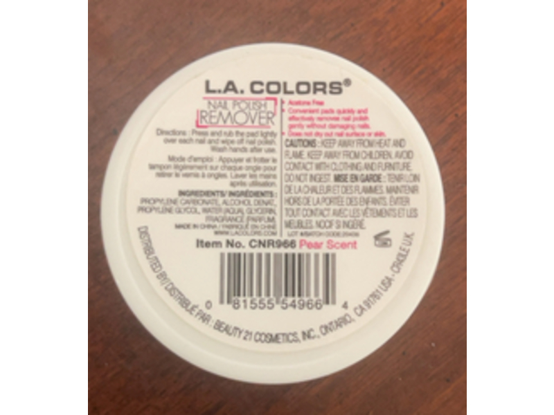 L.A. Colors Nail Polish Remover, Pear, 32 Counts