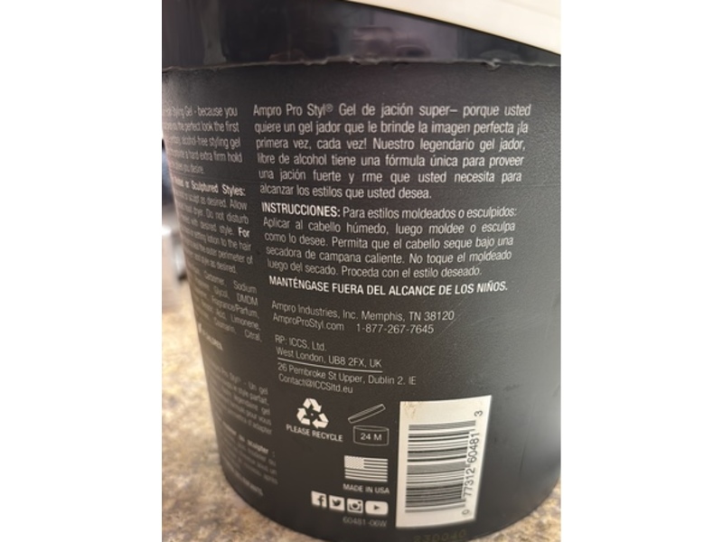 AmPro Pro Styl Protein Styling Gel, Super Hold, 2.3 L