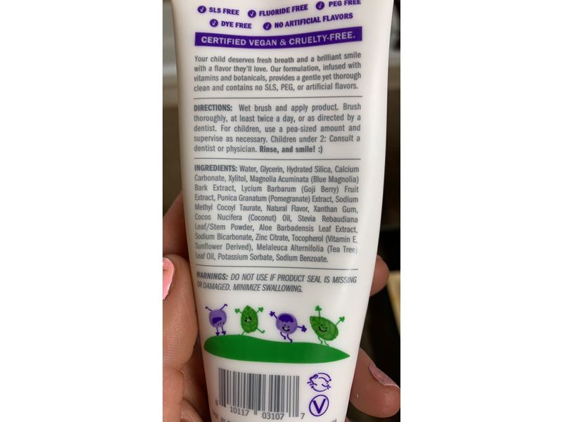 Schmidts Kids Tooth+Mouth Paste, Mint + Berry, 4.7 oz/133 g