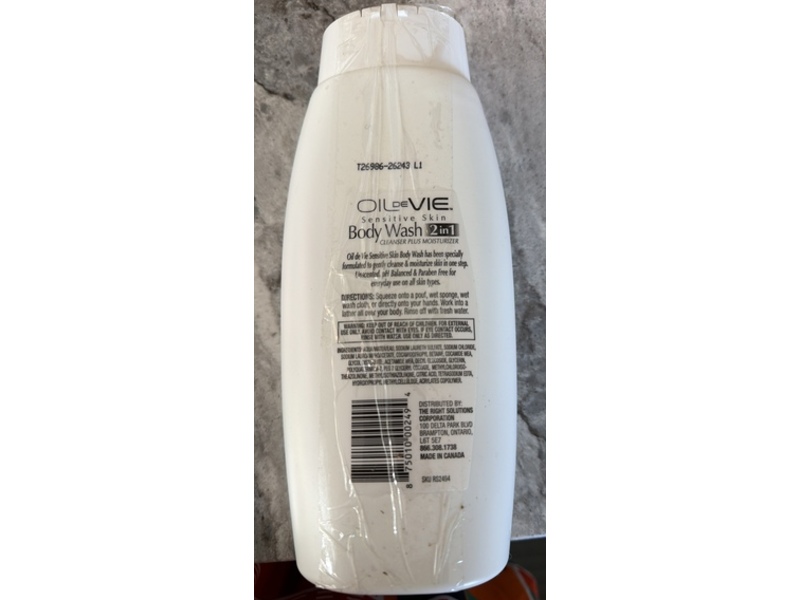 Oil De Vie Sensitive Skin 2 In 1 Body Wash, 18 fl oz/532 mL, Pack Of 2.