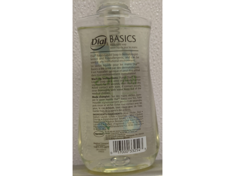 Dial Basics Liquid Hand Soap, 7.5 fl oz/221 mL