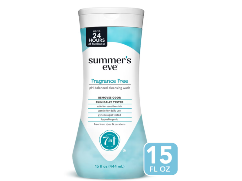 Summer's Eve Feminine Cleansing Wash, Fragrance Free, 15 fl oz/444 mL