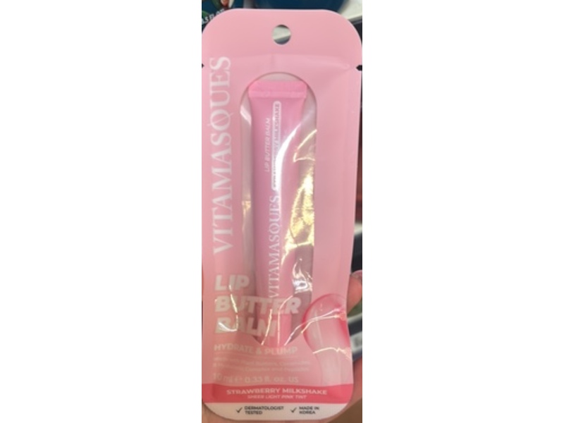 Vitamasques Lip Butter Balm, Strawberry Milkshake, 0.33 fl oz/10 mL