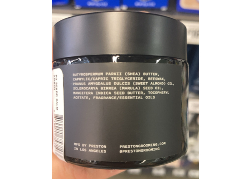 Preston Styling Shea Butter Beard Balm, Amber, 2 oz/57 g